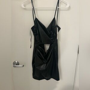 Zara black leather dress